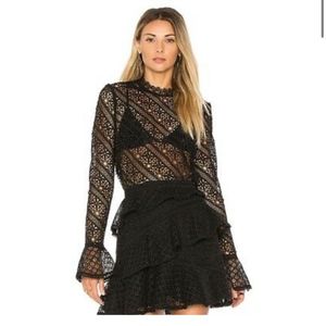 AMUR Maggie Black Lace Top